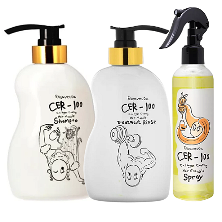 Kit Shampoo Tornado + Condicionador + Spray CER-100 Collagen Coating