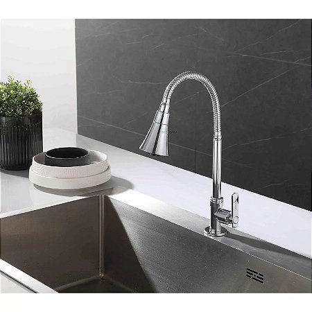 Torneira para cozinha bica cônica regulável tipo bancada