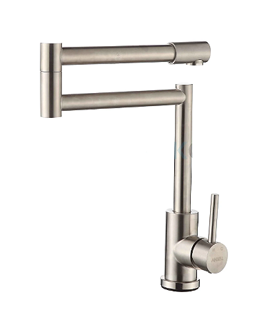 Torneira para cozinha monocomando articulável extensiva escovada