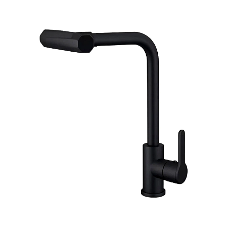 Torneira para cozinha tipo monocomando extraível rotativa com 4 jatos