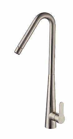 Torneira para cozinha monocomando alta luxo escovada - modelo exclusivo