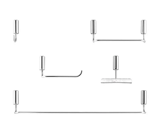 Kit de acessórios de parede para lavatório DocolIdea cromado