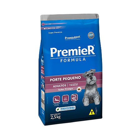 Ração Premier Fórmula para Cães Adultos de Raças Pequenas Sabor Frango 2,5kg