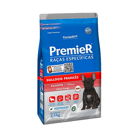 Ração Premier Raças Específicas Bulldog Francês para Cães Filhotes 2,5kg