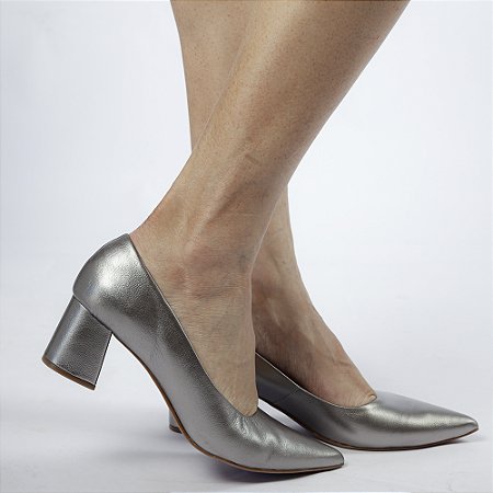 Sapato Feminino Bico Fino Numeração Especial 6274 Onix
