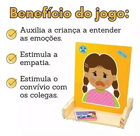 Jogo Quadro Das Emoções Peças Magnéticas Infantil Educativo