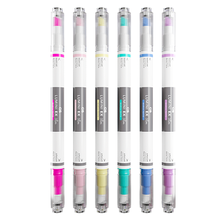 MARCA TEXTO CIS LUMINI EX  SLIM  2 PONTAS APAGÁVEL CORES
