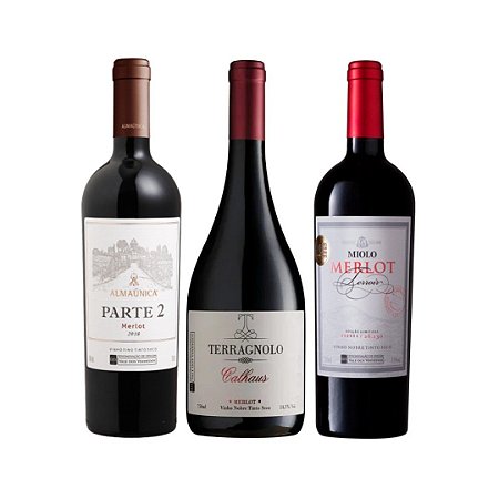 Kit 03 Vinhos Merlot D.O Vale Dos Vinhedos