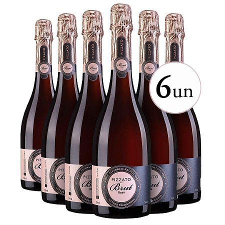 Espumante Pizzato Brut Tradicional Rosé (Cx com 06 unid)