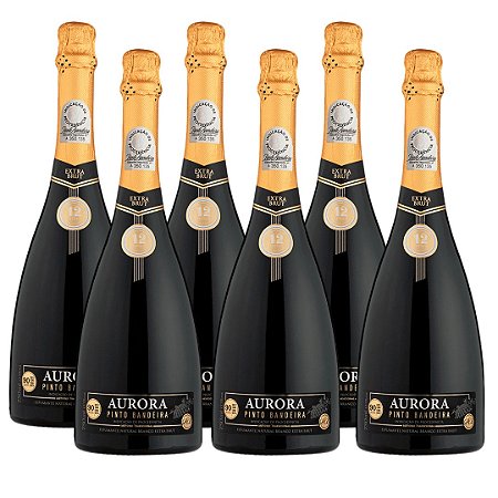 Kit 06 Espumantes Aurora Pinto Bandeira Extra Brut 750 ML
