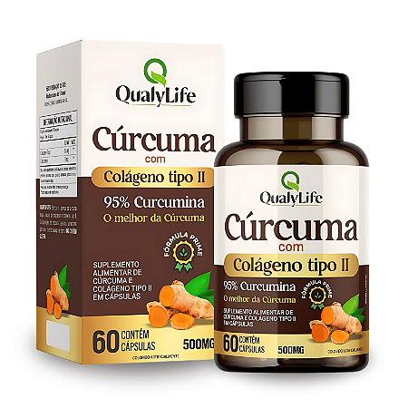 Cúrcuma com Colágeno Tipo 2 60 Cápsulas - QualyLife