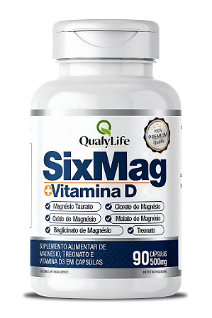 SixMag (Treonato) Com Vit D 90 Capsulas - QualyLife