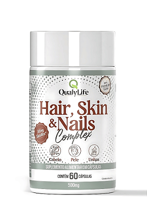 Hair Skin e Nails (SiliciuMax 300mg) 500MG 60 Capsulas - QualyLife