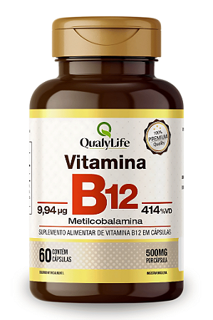 Vitamina B12 (Metilcobalamina) 500mg 60 Capsulas- QualyLife