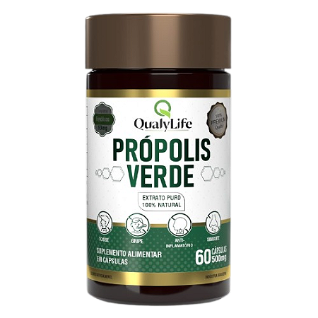 PROPOLIS VERDE 500MG 60 CAPSULAS - QUALY LIFE