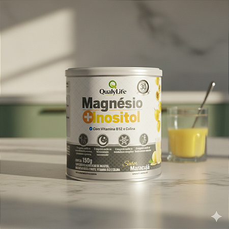 MAGNESIO E INOSITOL 150G (30 PORÇÕES) SABOR MARACUJÁ - QUALY LIFE