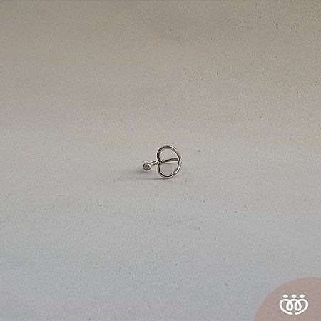 PIERCING PRATA 925 FAKE CORAÇÃO VAZADO