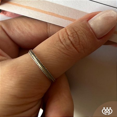 ANEL PRATA 925 MEIA ALIANÇA BOHO BOLINHAS