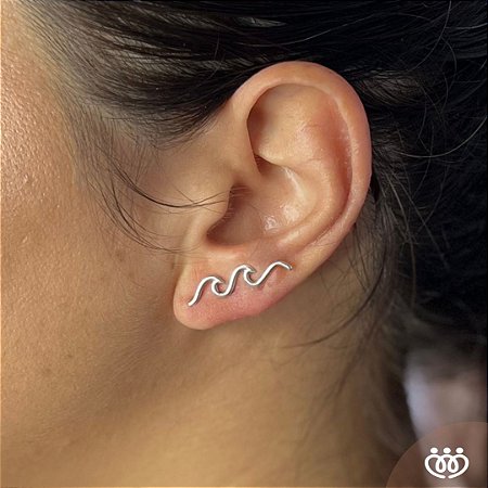 BRINCO PRATA 925 EAR CUFF ONDA 2,5 cm