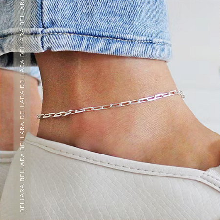 TORNOZELEIRA PRATA 925 CARTIER 3 MM