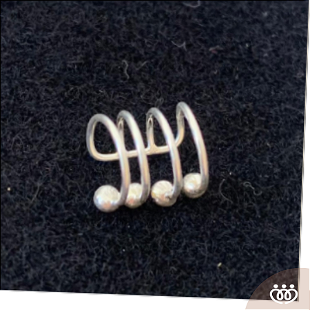 PIERCING PRATA 925 FAKE DUPLO LINHA DUPLA