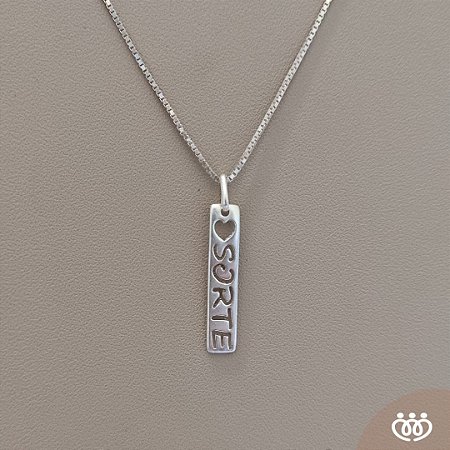 COLAR PRATA 925 PLACA SORTE