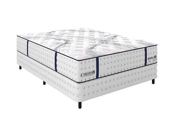 Colchão Com Box Carolina  Artic - Casal - 1,38 x 1,88m - Altura 35cm