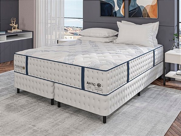 Colchão Com Box Carolina  Artic - King Size - 1,93 x 2,03m - Altura 35cm