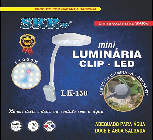 SKRw LUMINARIA CLIP LED LK-150 BRANCA 4W BIVOLT