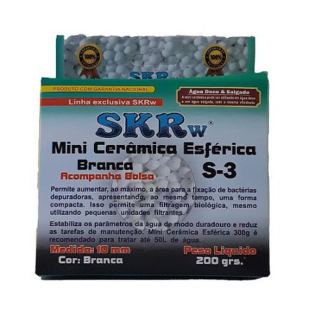 SKRw CERAMICA S-3 BIO ESFERA 10MM BRANCA  200G