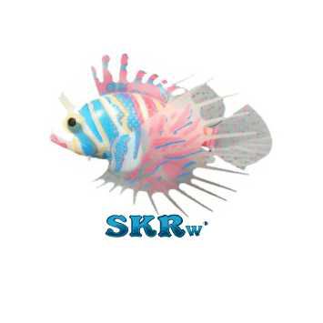 SKRw PEIXE DE SILICONE LION FISH 13X8CM VERME/AZUL