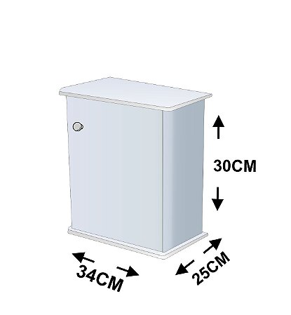 SKRw GABINETE P/ AQUARIO C-300L BRANCO 30X25CM