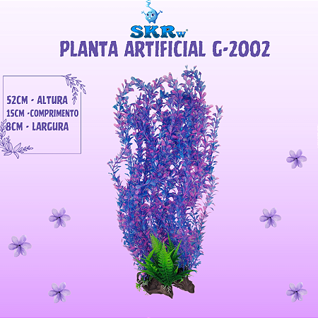 SKRw PLANTA ARTIFICIAL G-2002 52X15CM AZUL/ROSA