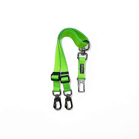 Cinto de Segurança Duplo para cachorros Neon Verde