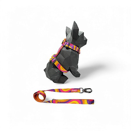 Kit Peitoral H antipuxão para cachorros com Guia Wave