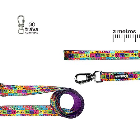 Guia Longa 2 metros para cachorros Emoji