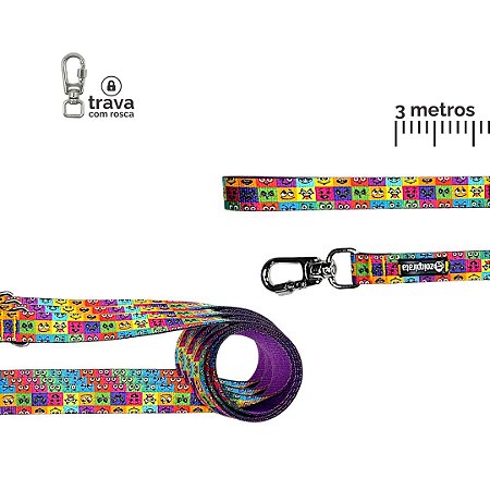 Guia Longa 3 metros para cachorros Emoji