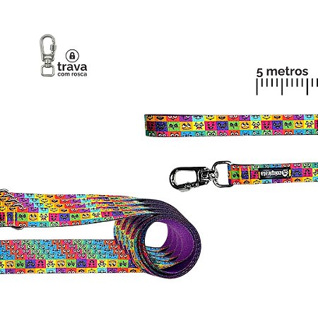 Guia Longa 5 metros para cachorros Emoji