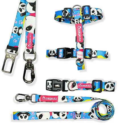 Kit 4 peças Passeio completo para cachorros Pandinha