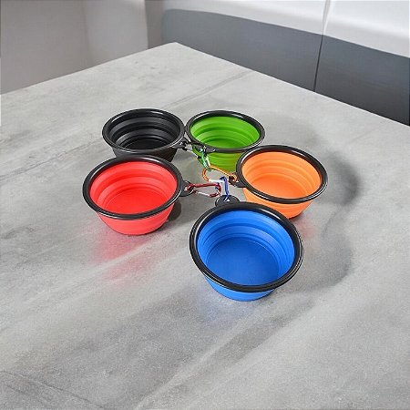 Bebedouro e comedouro Retrátil para Cães e Gatos 350ml