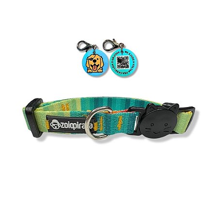 Coleira para Gatos com Tag QR Code Breakaway Anti-Enforcamento Jacuí