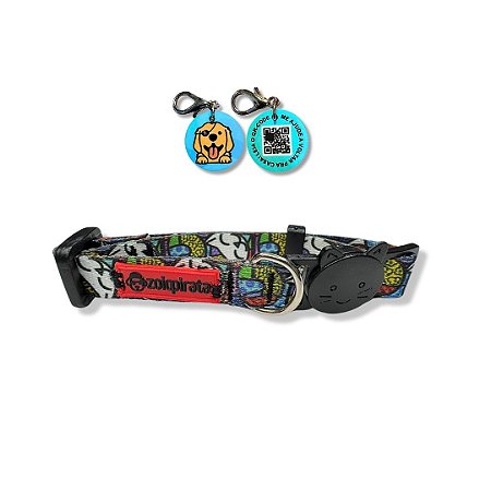 Coleira para Gatos com Tag QR Code Breakaway Anti-Enforcamento Romero