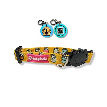 Coleira para Gatos com Tag QR Code Breakaway Anti-Enforcamento Ronromelo