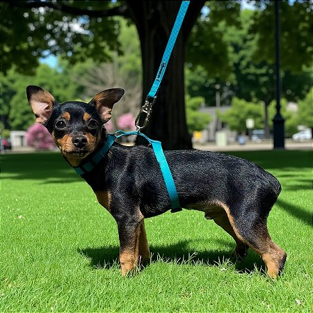 Peitoral para Gatos ou Cães Raça Mini com Guia Tiffany