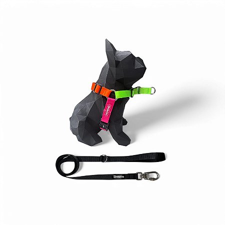 Kit Peitoral Y Antipuxão para cachorros com Guia Sambô