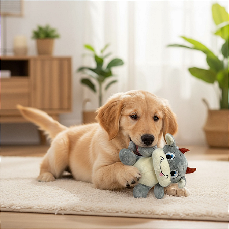 Brinquedo de Pelúcia Vaquinha com Apito para Cachorro