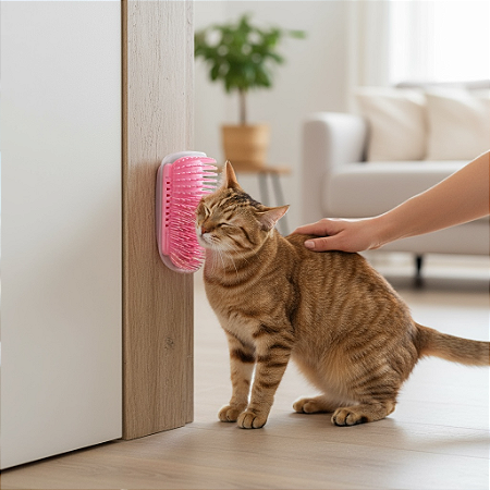Coça Gato Escova de Parede Pet Tira Pelos Auto Massagem Com Catnip