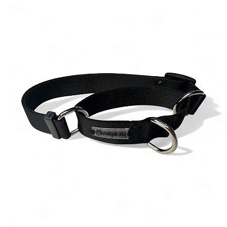 Coleira Martingale Antifuga para cachorros Preto All Black