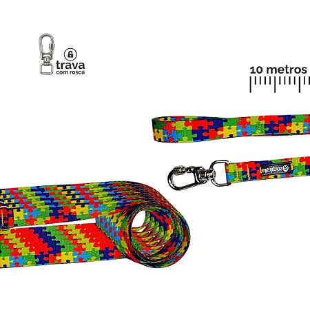 Guia Longa 10 metros para cachorros Quebra-Cabeça Autismo Suporte Emocional