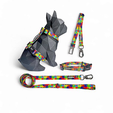 Kit 4 peças Passeio completo para cachorros Quebra-Cabeça Autismo Suporte Emocional